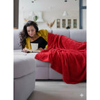 Frazada Leonora Matrimonial Extra-suave Grabado Hd Acogedora Cadena Roja Rojo