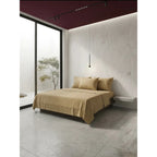 Juego De Sabanas King Size Leonora Percal Algodón 144h Lisas Beige Beige Claro