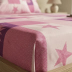 Sábana King  Bramante Cajón Amplio 100% Algodón Super Suave Rosa Soles Y Estrellas