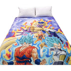 Frazada Matrimonial Super Suave Y Calientita Goku Dragon Ball Fuego Violeta Oscuro