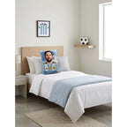 Almohada Providencia Grande De Panini Messi Super Esponjosa Azul Acero