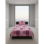 Juego De Sábana Bramante Individual Amanecer 100% Algodón Rosa Sol Y Estrella Rosa