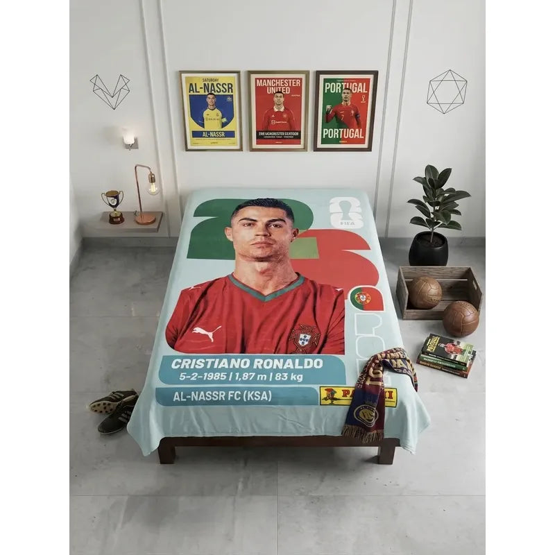 Frazada Providencia De Cr7 Panini Super Calientita Y Suave Cr7 Panini 700 G Turquesa