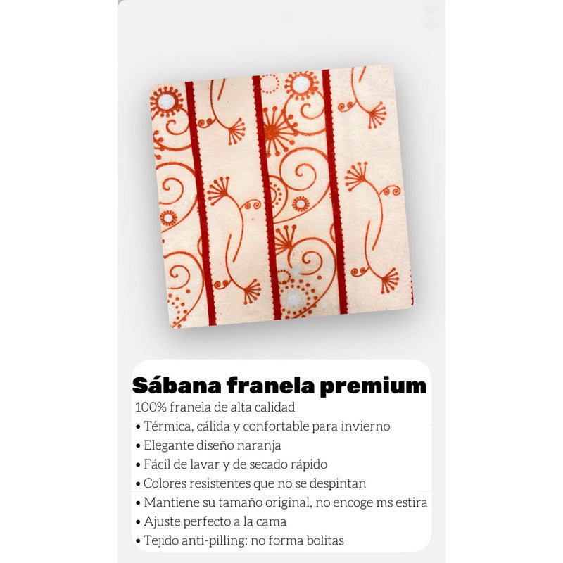 Juego De Sabanas Franela Mariol 100% Algodón Matrimonial Nude Mandarina Suave