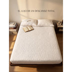 Cubre Colchón Protector King Size Acolchonado Termosellado Blanco Cubre Colchón Termosellado King