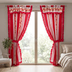 Cortinas Estampadas Para Ventana Con Forro Interior 2.9x2m Rojo