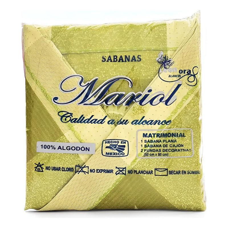 Juego De Sabana Matrimonial 100% Algodón Suaves Y Frescas Verde Soles Y Lunas Verde