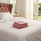 Sábana King  Bramante Cajón Amplio 100% Algodón Super Suave Rosa Chicle Pétalo Pop Rosa