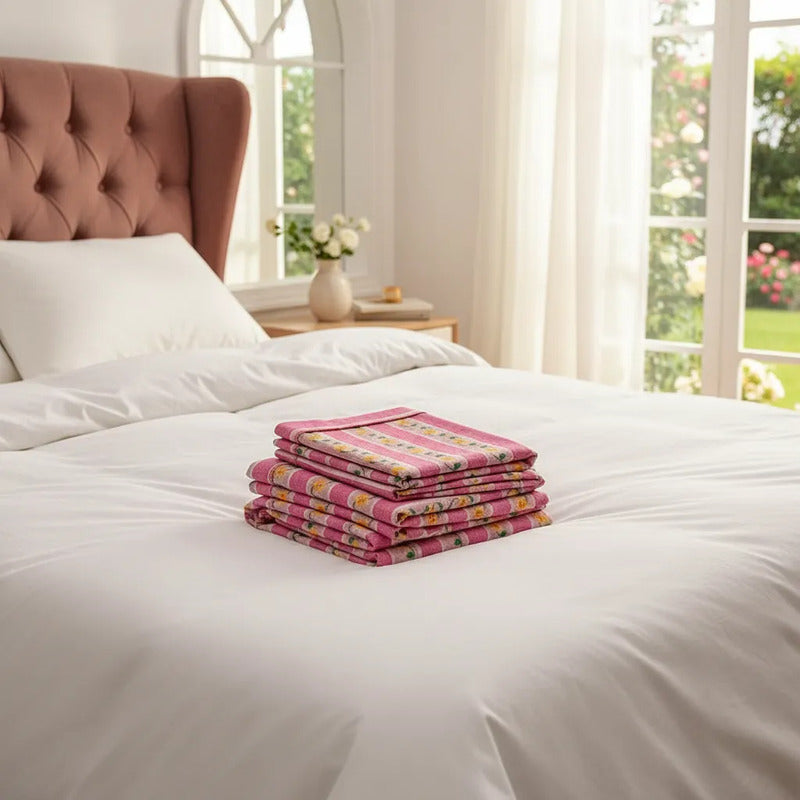 Sábana King  Bramante Cajón Amplio 100% Algodón Super Suave Rosa Chicle Pétalo Pop Rosa