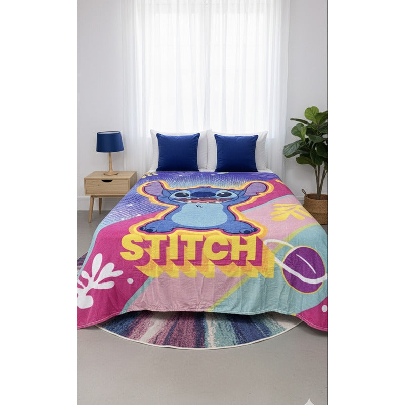 Frazada Providencia Matrimonial Disney Stitch Galactico Azul
