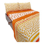 Sabana Hotelera Fátima 150 Hilos Matrimonial -- Cajón Amplio Naranja Naranja En Flor