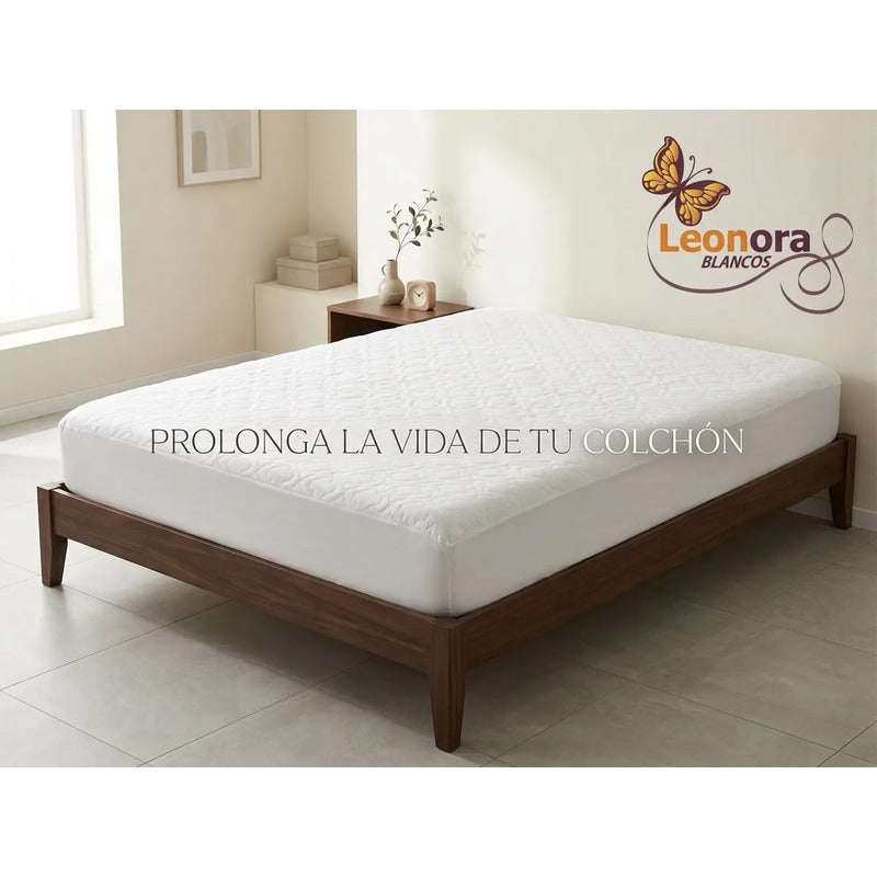 Cubre Colchón Protector King Size Acolchonado Termosellado Blanco Cubre Colchón Termosellado King