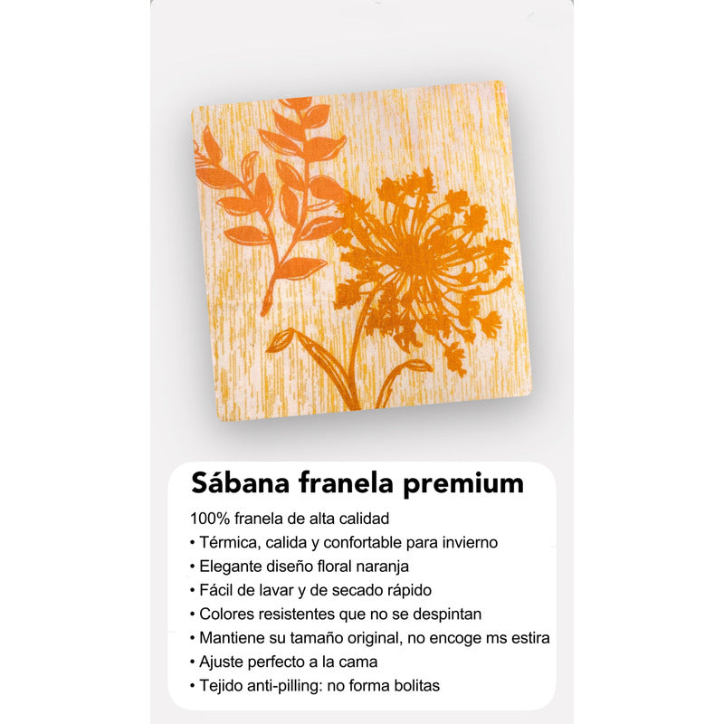 Juego De Sabanas Franela Mariol 100% Algodón King Size Dorado Flor De Oro