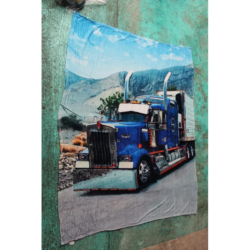 Frazada Providencia Matrimonial Super Calientita Trailer Modelo Para Hombre Azur Azul Marino