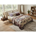 Colcha De Hilo Jacquard Leonora Premium Matrimonial Amplia Terracota Ban Vino