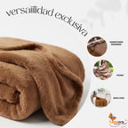 Cobertor Frazada Matrimonial Textura Durazno Lisa Calientita Marrón Claro Lisa 700 G Marrón Claro