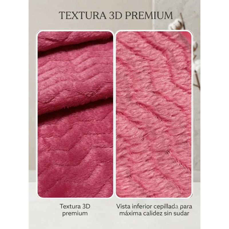 Cobertor Frazada Matrimonial Ligera Super Suave Y Calientita Espiga 700 G Rosa Claro