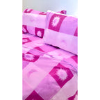 Juego De Sabanas Franela Mariol 100% Algodón Matrimonial Fucsia Rosa Soles Y Lunas