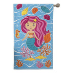 Toalla De Mano Microfibra Leonora. Set De 6 Toallas 110x60cm Azul Sirena Rosa