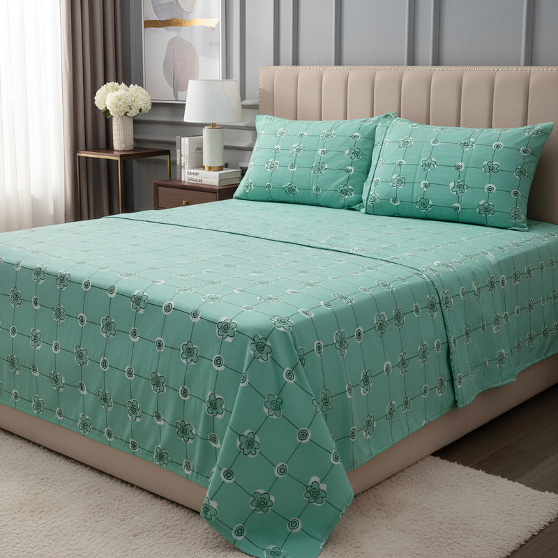Juego De Sabanas Franela Mariol 100% Algodón Matrimonial Turquesa Acapulco Turquesa