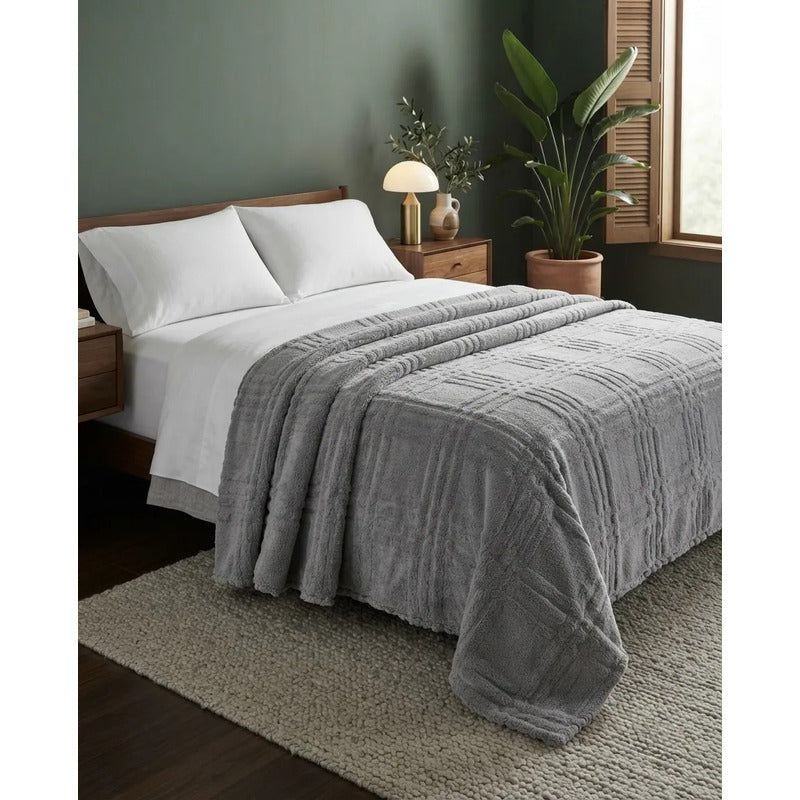 Cobertor Providencia Jacquard Ovejita Super Calientita Gris Fajilla 880 G Gris