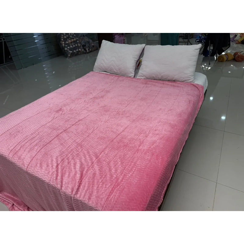 Cobertor Frazada Matrimonial Ligera Super Suave Y Calientita Espiga 700 G Rosa Claro