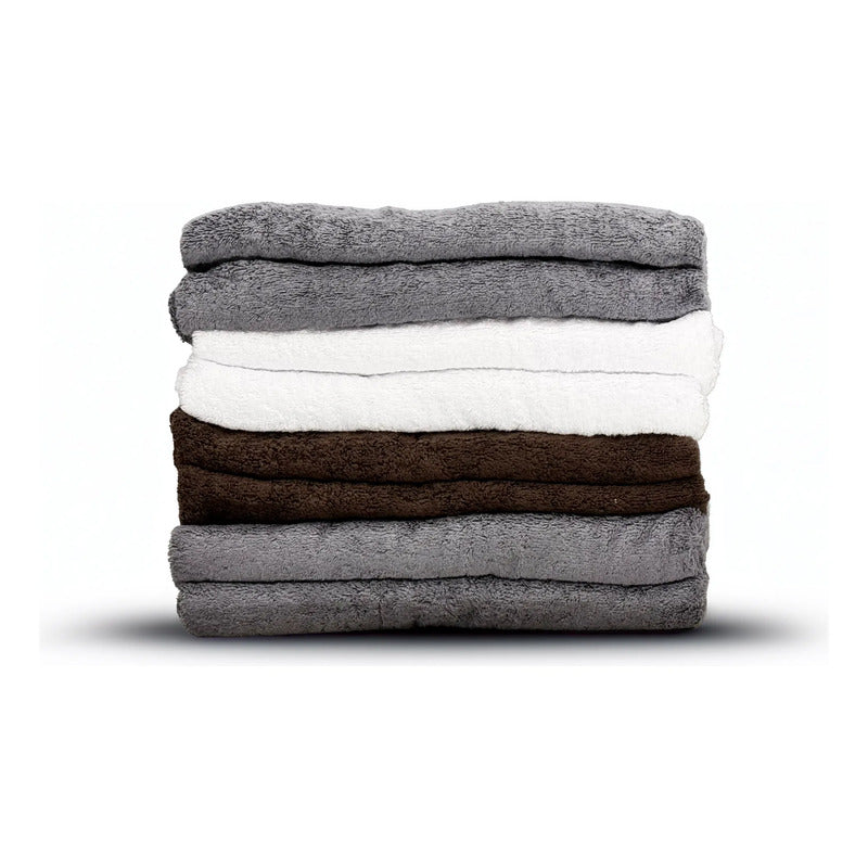 Set 4 Toallas Premium Super Absorbentes 100% Algodón Tamaño Gris Grande, Máxima Absorción Y Suavidad Superior