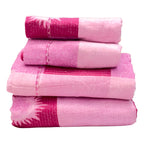 Juego De Sabanas Franela Mariol 100% Algodón Matrimonial Fucsia Rosa Soles Y Lunas