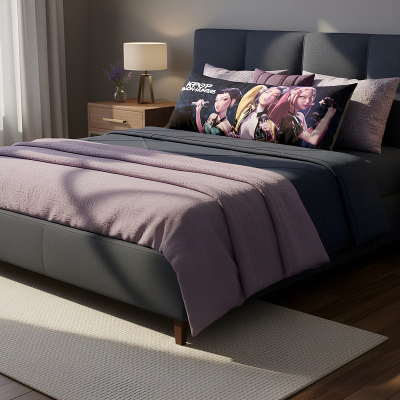 Almohada Providencia Super Jumbo K-pop Demon Hunters Lavanda
