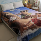 Frazada Providencia Disney Matrimonial Super Calientita Moana Dorado Oscuro