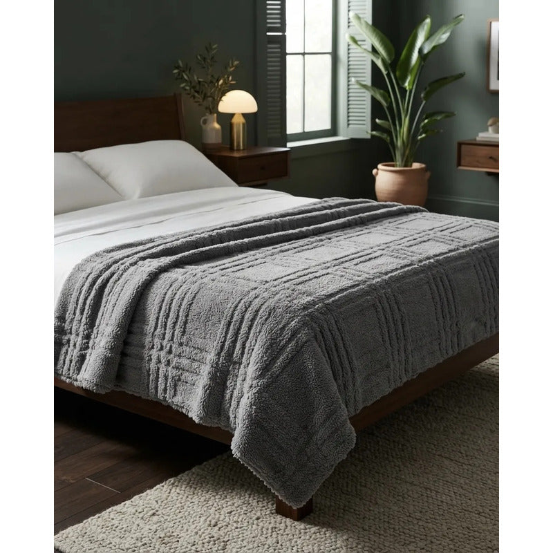 Cobertor Providencia Jacquard Ovejita Super Calientita Gris Fajilla 880 G Gris