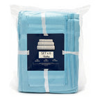Juego De Toallas De Microfibra  Premium Absorbentes Y Suaves Celeste Cuerpo-manos Y Facial Azul Celeste Lisa