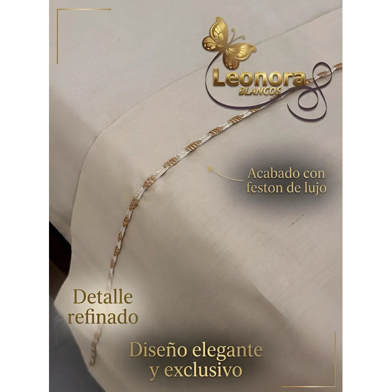 Juego De Sábanas Matrimonial Algodón Percal 144 Hilos-fresca Nude Lisa Suave Y Transpirable De Calidad Premium