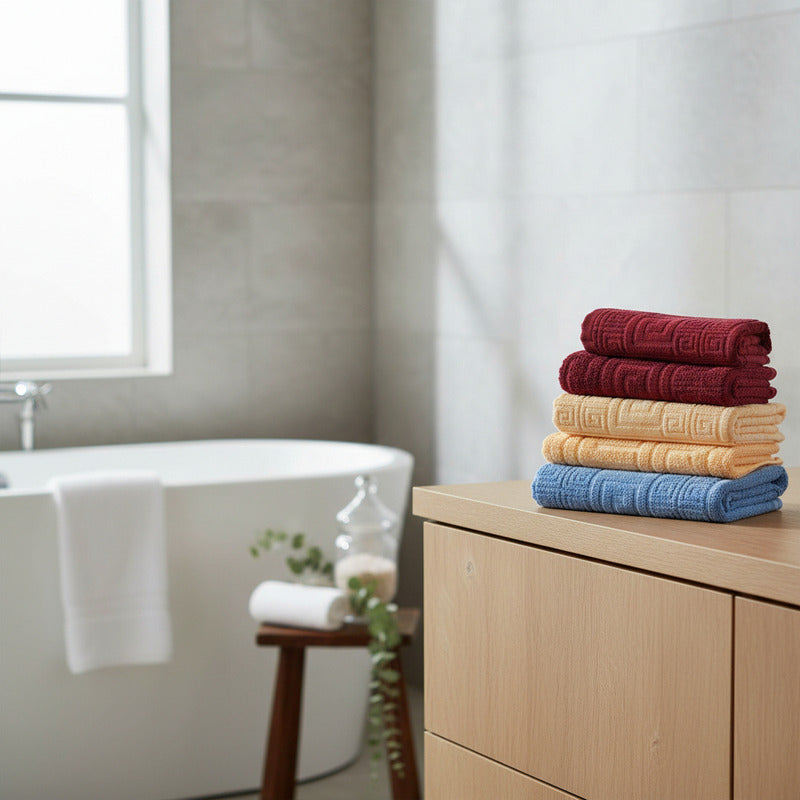 Tallas De Medio Baño 100% Algodón Super Absorbente Maya Azul Colección 3