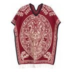 Jorongo Poncho Gaban Afelpado Unitalla Artesanal Grande Rojo Guerrero Aguila 1mx1m