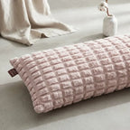 Almohada Providencia Super Jumbo Piel Jacquard Suave Rosa Pálido