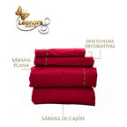 Juego De Sábanas Matrimonial Algodón Percal 144 Hilos-fresca Bordó Lisa Suave Y Transpirable De Calidad Premium