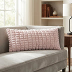 Almohada Providencia Super Jumbo Piel Jacquard Suave Rosa Pálido