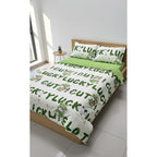Edredón Premium Duvet Dos Vistas Matri Con Relleno Incluido Verde Corazón Monstruito Lucky Algodón Alta Densidad