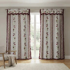 Cortinas Estampadas Para Ventana Con Forro Interior 2.9x2m Terracota
