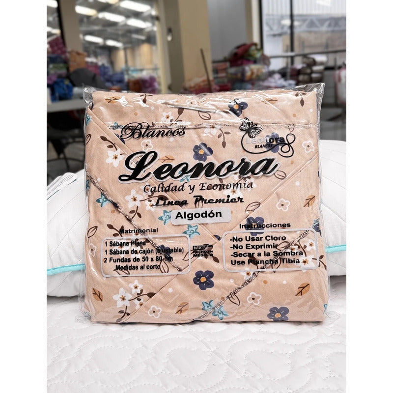 Juego De Sabana Matrimonial Leonora Tacto Suave Y Fresco Dorado Oscuro Margaritas Cafe