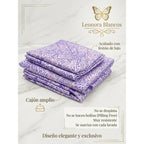 Sábana King  Bramante Cajón Amplio 100% Algodón Super Suave Lila Mosaico Morado