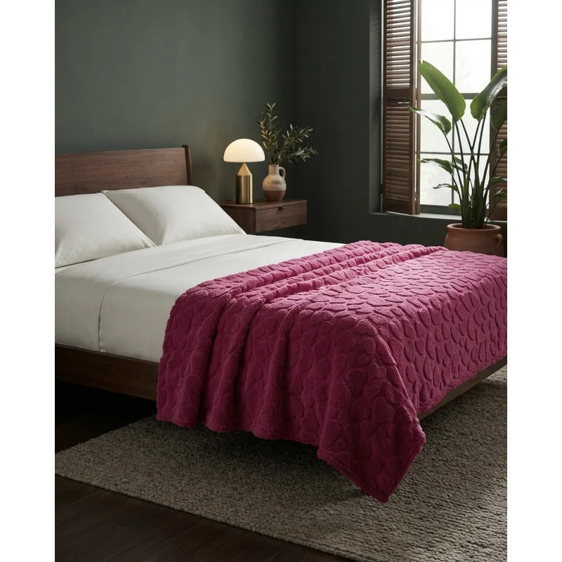 Cobertor Providencia Jacquard Ovejita Super Calientita Romántico Fucsia 880 G Fucsia