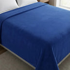 Cobertor Frazada Matrimonial Textura Durazno Lisa Calientita Azul Rey Lisa 700 G Azul