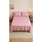 Juego De Sabanas Franela Mariol 100% Algodón Matrimonial Rosa Diente De Leon Rosa