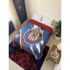 Cobertor Jumbo Providencia Borrega De Las Chivas Chivas Pinceleado 2690 Kg Rojo