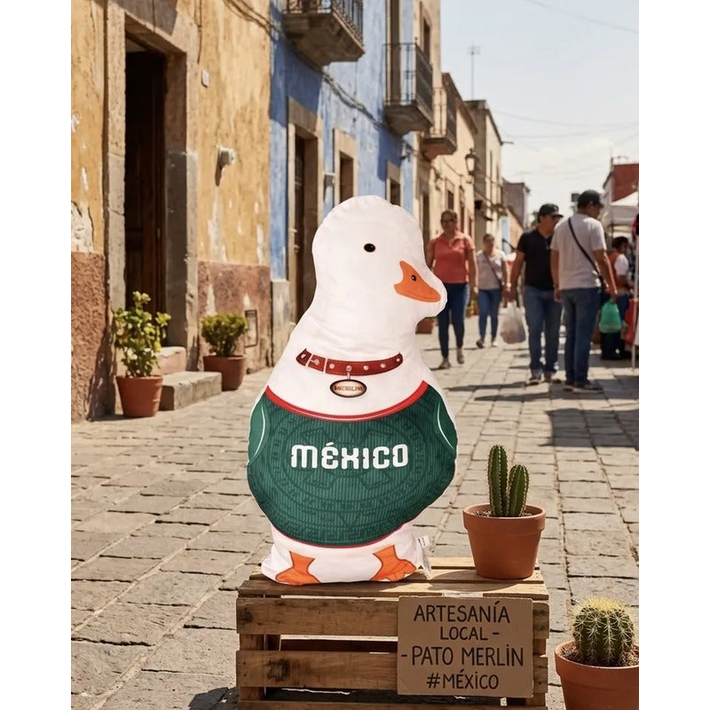 Almohada Providencia Pato Merlin Mundialista Esponjosa Blanco