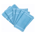 Juego De Toallas De Microfibra  Premium Absorbentes Y Suaves Celeste Cuerpo-manos Y Facial Azul Celeste Lisa