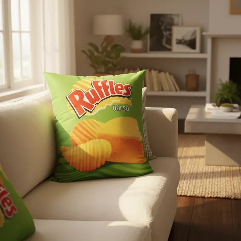 Almohada Ruffles Providencia Grande Super Suave Y Esponjoso Verde Lima