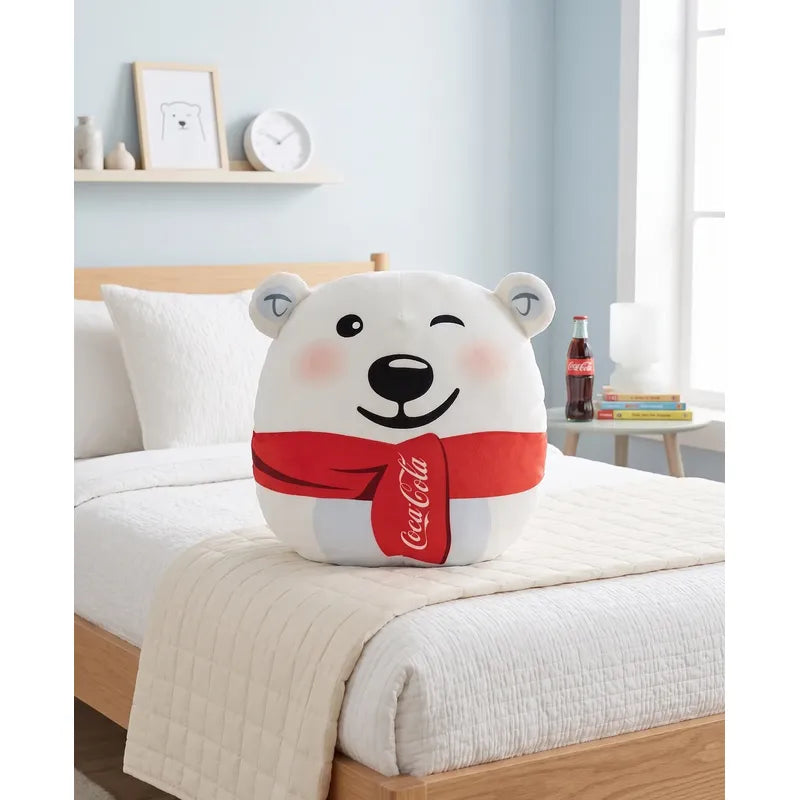 Almohada Providencia Abrazable Oso Polar Cocacola Sper Suave Blanco